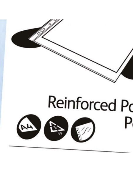 Rexel CKP Reinforced A4 Pockets - Clear, Pack of 100 - 12265