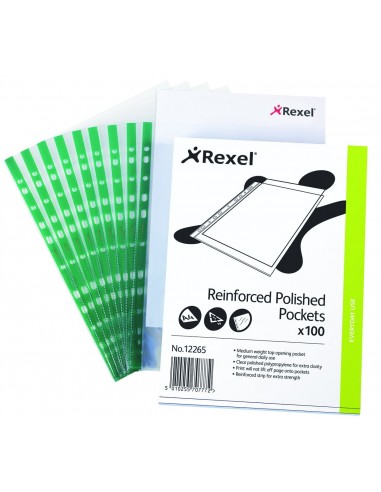 Rexel CKP Reinforced A4 Pockets -...