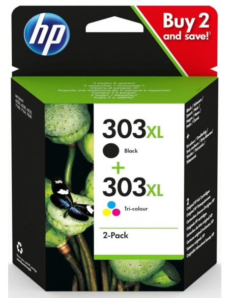 Original HP 303XL Black & Tri-Color Combo Ink - 3YN10AE